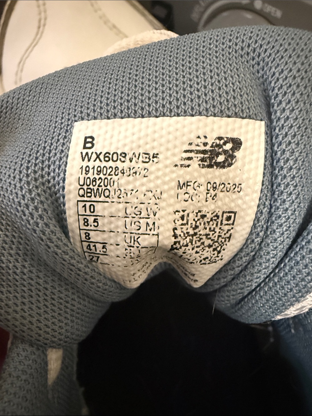 New Balance 608 Womens size 10 White and Light Blue & Gray Sneakers - Picture 6 of 6